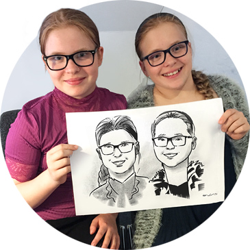 Fest-tegner live karikatur