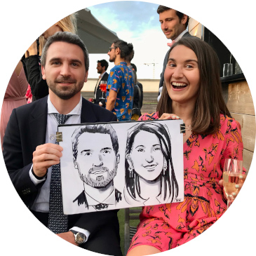 Fest-tegner live karikatur