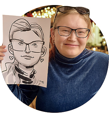 Fest-tegner live karikatur